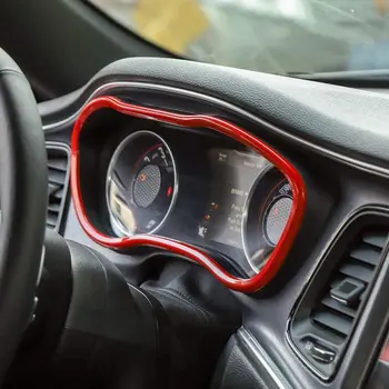 

For Dodge Challenger 2015-2019 ABS Interior red dashboard meter screen frame cover