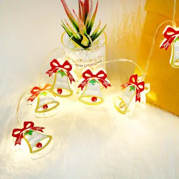 

Xmas Light of Bells 10 LED Fairy Light Battery Powered Christmas Bells Shaped String Lights For Christmas New Year Party Wedding