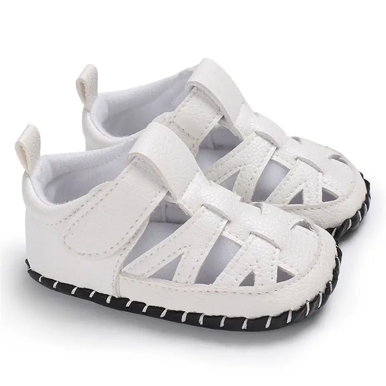 Новорожденный мальчик младенец летние белые сандалии Мягкая резиновая подошва на открытом воздухе удобные повседневные кроссовки для малышей