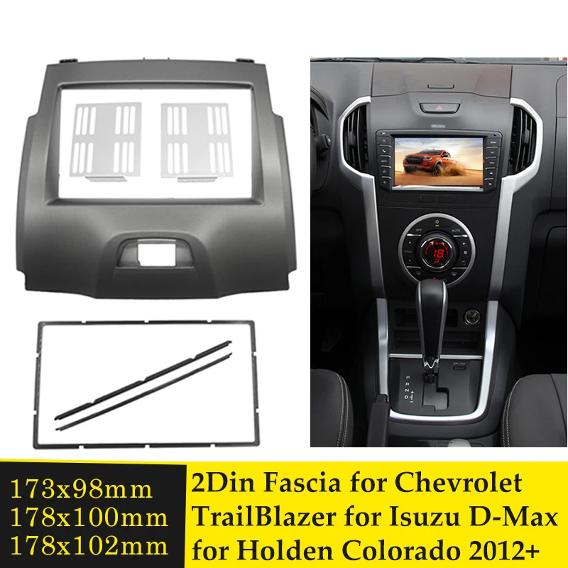 S-10 2012 2016  292 2-DIN XGadget Façade dautoradio façade Dash kit dinstallation pour Chevrolet Trailblazer 2016/Isuzu D-Max 2012 + ; Mu-x 2013 +/Holden Colorado 2012 Carav 11 Pocket