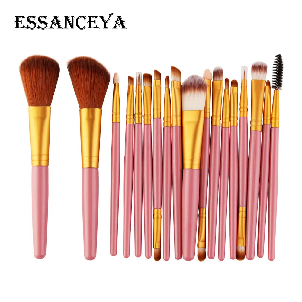 ESSANCEYA 15/18 шт./компл. профессиональных кистей для макияжа Красота тени для бровей, основа, косметический набор кистей для макияжа Набор для макияжа бровей - Handle Color: 5444FJ