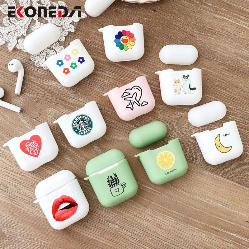 

EKONEDA Candy Colors Cartoon Cute Case For Airpods Case Silicone Soft TPU Protective Shell Cover For Airpod 2 Case