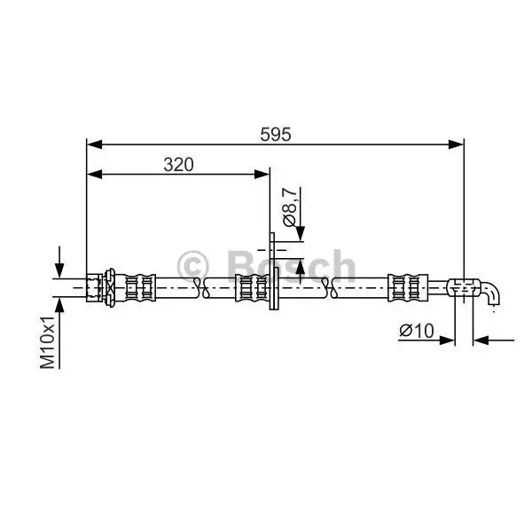 Шланг торм. пер. п.\ Toyota Corolla 1.4/1.6VVT-i/2.0D-4D 02 L 59