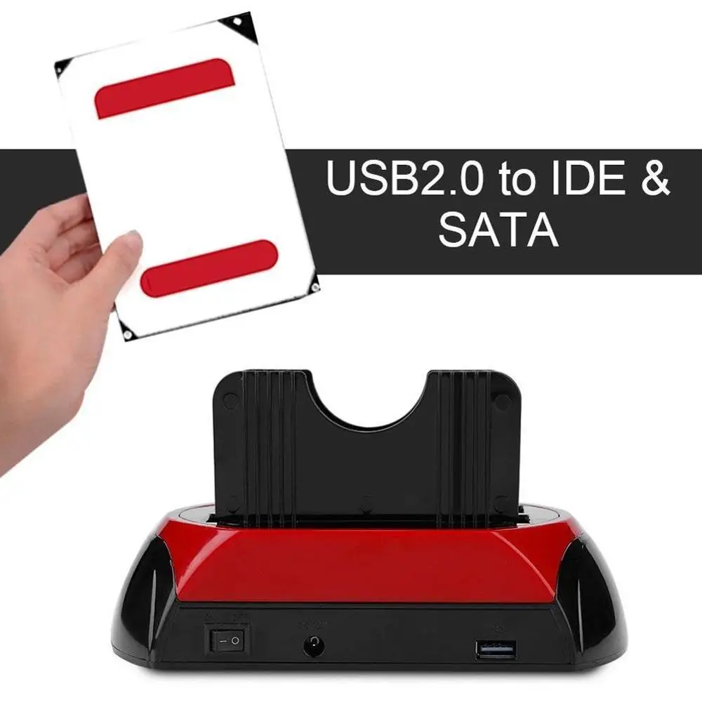 Док-станция для жесткого диска USB 2,0-2,5 3,5 дюймов SATA IDE с двумя слотами внешний HDD SSD корпус с кардридером и usb-хаб