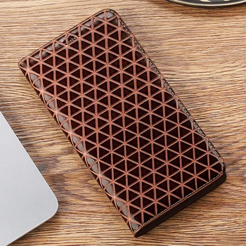 

Grid Lines Genuine Leather Flip Case For Xiaomi Mi Max Mix Note 2 3 2S Pocophone Poco F1 F2 Pro Cell Phone Cover Cases