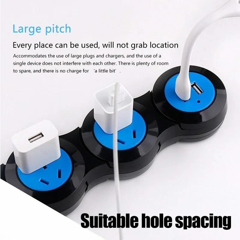

New Multi Function USB Charging Strip Foldable Travel Power Strip Desktop Charging Station DC112
