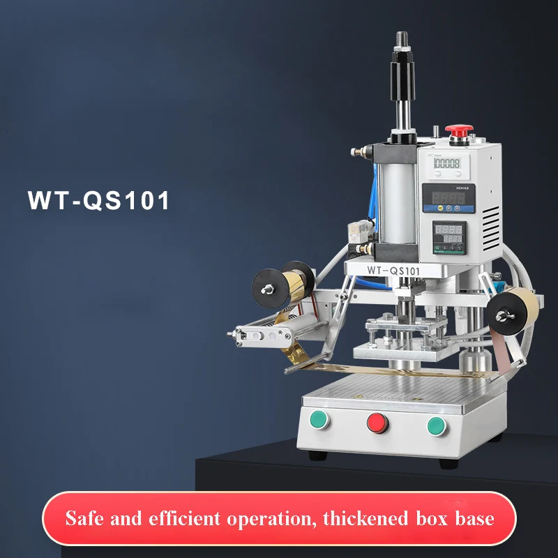 WT-QS101 Pneumatic Hot Foil Stamping Machine Leather Stamp Emboss Press Tool Digital PVC Card Paper Heat Machine