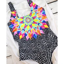 Слитный купальник с цветочным принтом, Женский Регулируемый монокини с пуш-ап и сердечком на шее,, сексуальные пляжные купальные костюмы, купальники