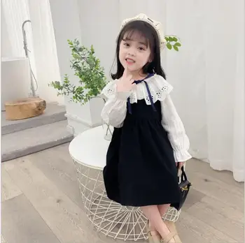 

girl spring clothing sets 2020 new kids 2 pcs sets fashion cotton Shirts and dresses sets Children's clothes wholesale