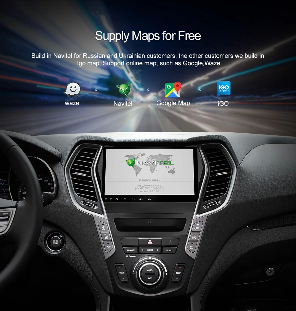 Excellent Uniway AIX459071 IPS android 9.0  car dvd for Hyundai IX45 Santa fe 2013  2014 car radio stereo navigation car dvd player gps 9