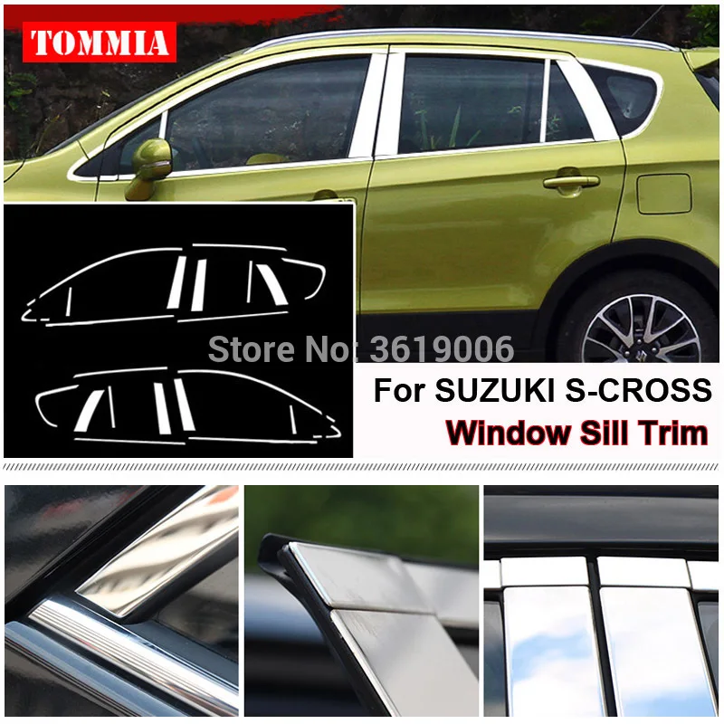Tommia Автомобиль Стайлинг для Suzuki S-CROSS нержавеющая сталь Хром Подоконник ремень отделка окна молдинг отделка