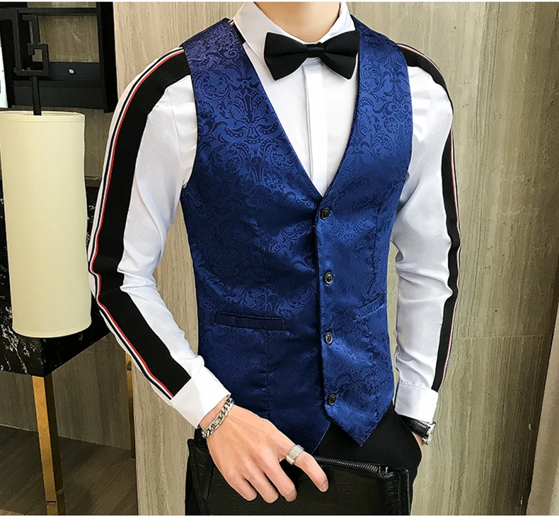 Классический мужской жилет Азиатский Размер s m l xl 4XL 5XL тонкий дизайн бизнес Банкетный мужские жилетки высокого качества Повседневный жилет