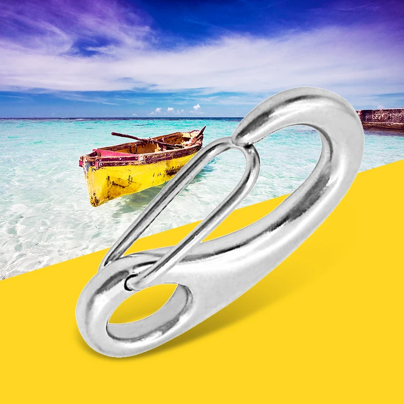 20pcs Marine 316 Stainless Steel Spring Snap Hooks Boat Anchor Rigging Clip