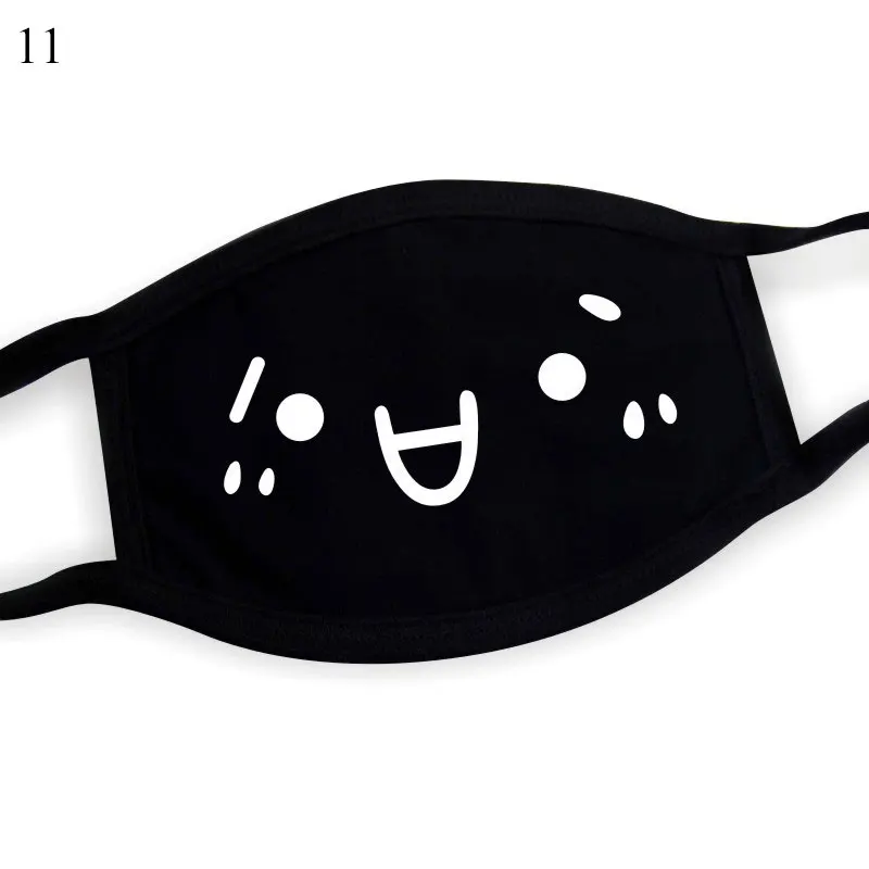 1 шт. новая хлопковая Пылезащитная маска для лица с рисунком из мультфильма «Счастливый медведь», женские и мужские муфельные маски со ртом для лица, милые Мультяшные маски для кошек черного цвета