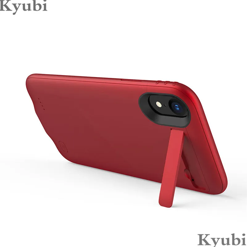

4200mah external holder stand charger case for iphone x xs xr external portable wireless charging cover for iphone x xs xr