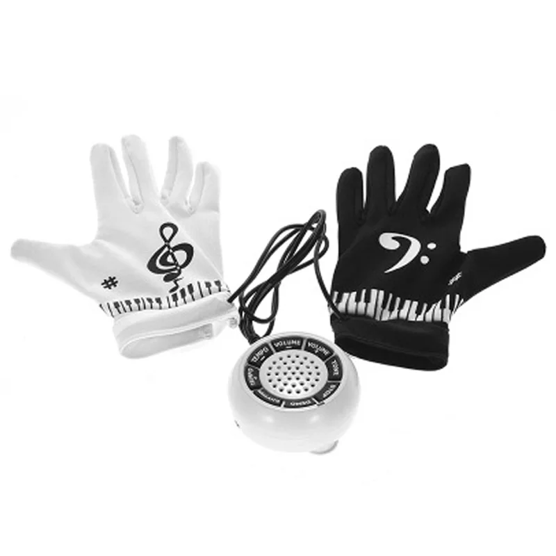

HOT-Electronic Hand Piano Gloves with Musical Fingertips Speaker Hand Exercise Instrument Keyboard Musical Game Gifts EU Plug