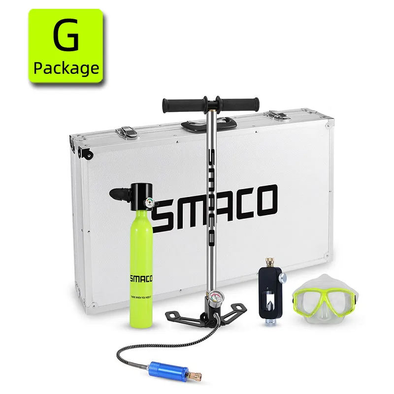 Package G SMACO 0.5L Дайвинг оборудование мини дайвинг баллон для дайвинга Воздушный бак клапан для подводного плавания подводный дыхательный аксессуар - Цвет: Package G