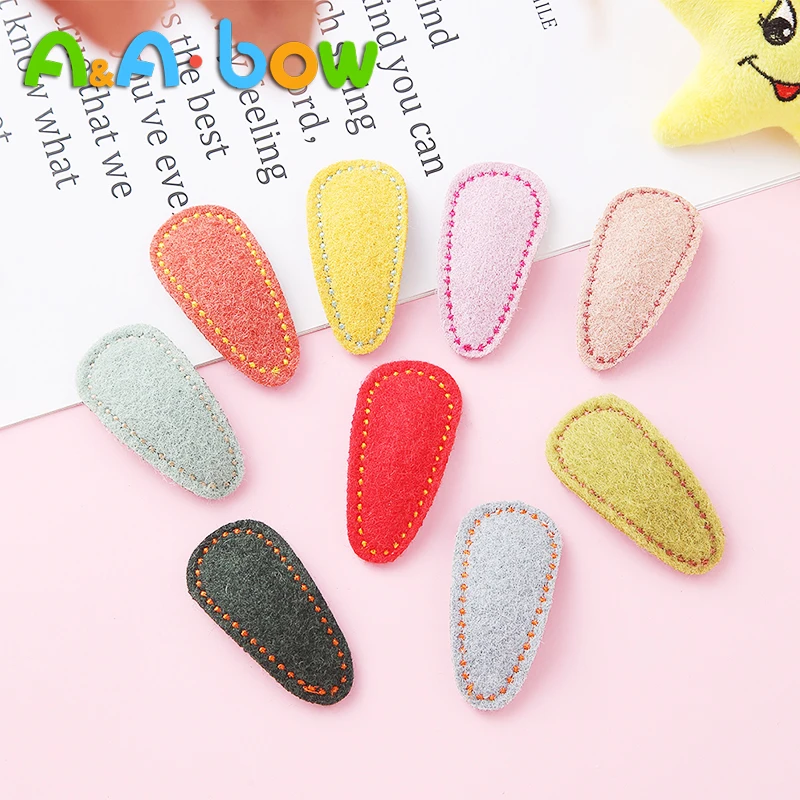 

6pcs/lot Cute Nylon Hairpins Threads of Border Solid Color BB Clip Headwears Kids Snap Barrettes Baby Girls Hair Accessories