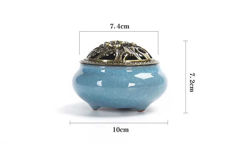 Горящая черная глазурь чернильный диск керамическая Курильница для благовоний сиденье для дома домашнее украшение для благовоний C