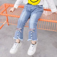 Ковбойские брюки-трубы, светильник, для детей от 0 до 4 лет весенние штаны для девочек модная одежда в западном стиле для маленьких детей