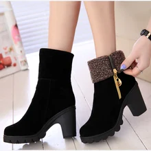 Botines de tacón alto para mujer, zapatos de moda con gruesos, informales, bonitos, otoño - AliExpress Calzado