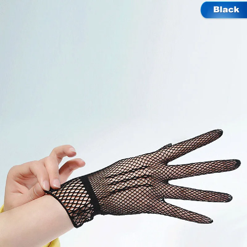 1 пара Горячая рыболовная сеть перчатки Модные женские кружевные Элегантные женские стильные перчатки черные и белые