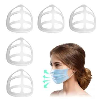

Mascarilla 5pcs Cool Face Masks Washable Bracket Protect Lipstick Washable Reusable Silicone Bracket Mouth Caps Washable
