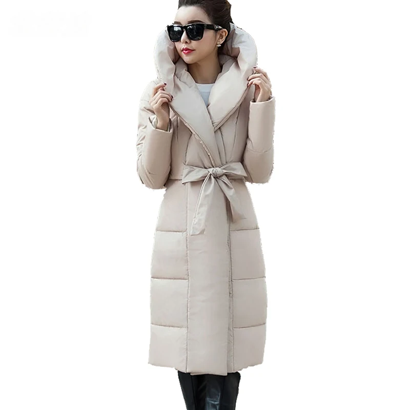 Новинка, Модная приталенная женская зимняя куртка с хлопковой подкладкой, теплое Женское пальто, длинное пальто, парка для женщин, куртки J551