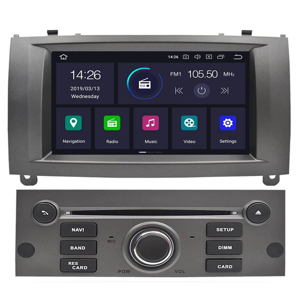В наличии! Новинка для PEUGEOT 407 автомобильный dvd плеер GPS Android 10 IPS HD экран Радио