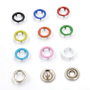

Five-claw button (100 sets/hand) pressure ipomea. 100 metal buttons. Metal rivets. Multicolored buttons for children's clothing