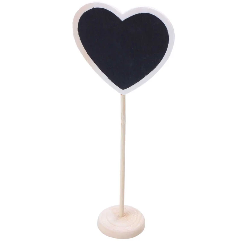 

Portable Heart Blackboard Chalkboard Wooden Message Board Holder with stand for Party wedding table Number/place card setting de