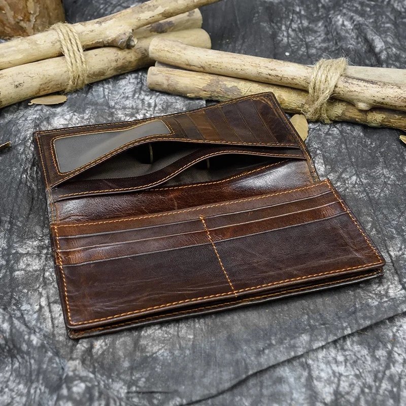 Мужской кошелек в виде дракона из натуральной кожи с тиснением, двойной длинный кошелек с карманом на молнии и карманом для телефона, модный кошелек