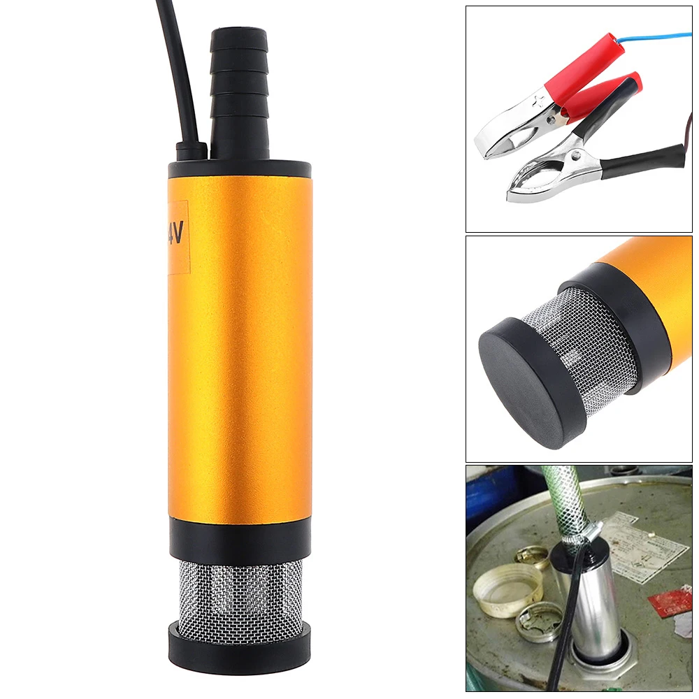 Car Auto Electric Submersible Pump Filter Net Diesel Water Oil Transfer Tool 12V