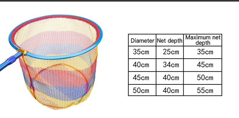 Rede de Pesca Dobrável da Pesca da Liga de Alumínio Rede de Pouso da Carpa Cabeça de Pesca Truta Peixe Rive Pesca Oceano Mar Rede X248g Net Mão 35-50cm 4 Rede de pesca