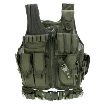 

Outdoor Men CS Vest Camouflage Camo Hunting Vest Molle Military Tactical Vest Army Vest Body Assault Clothes with Holster