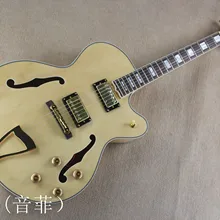 Высокое качество 6 струнная гитара с золотым металлическим L-5 на заказ деревянный цвет полый джаз электрогитара