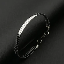 Серебряный женский браслет из нержавеющей стали, очаровательный браслет, цепочка на руку, подарок для женщин, аксессуары,, модный браслет