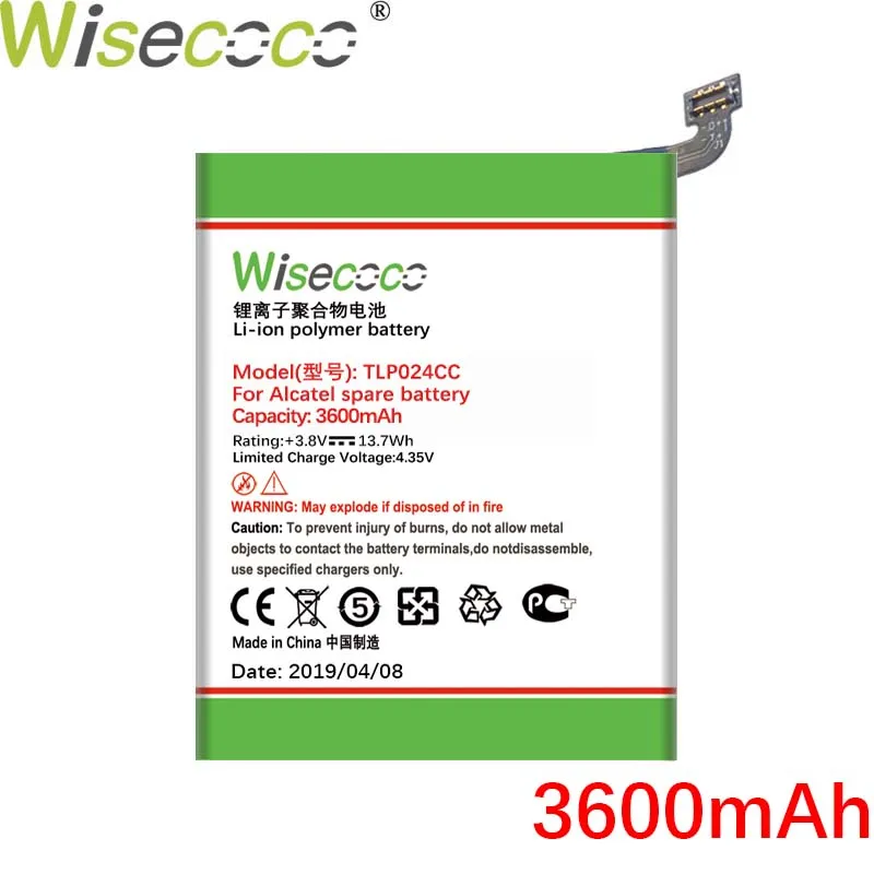Wisecoco новый оригинальный аккумулятор 2460 мАч TLP024C1/TLP024CJ для Alcatel A3/Shine Lite A3 OT 5046 5046D 5046Y