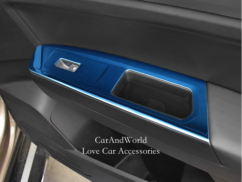 Для Volkswagen VW Teramont Atlas- нержавеющая интерьерная стеклоподъемная Крышка для двери подлокотник планки с кнопками автомобильные аксессуары