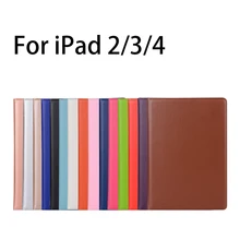 360 градусов вращения чехол для iPad 2/3/4 из искусственной кожи чехол-подставка для iPad2 iPad3 iPad4 с Smart Auto на включение/выключение, коксовое покрытие