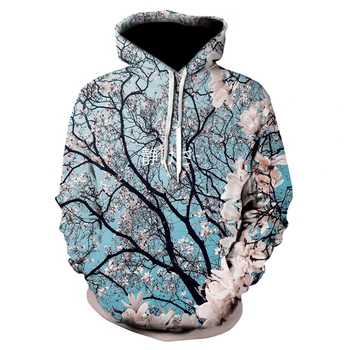 

2020 new fashion 3D Hoodie Cherry Blossom summer men's and women's hoodies fashion cool men's casual Hoodie printing series