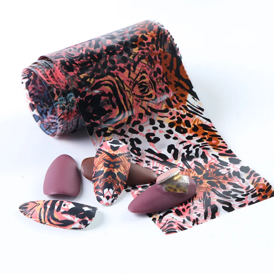 

10pcs Leopard print nail sticker snake texture marble sexy mix transfer sticker set nail art adhesive packaging accessories