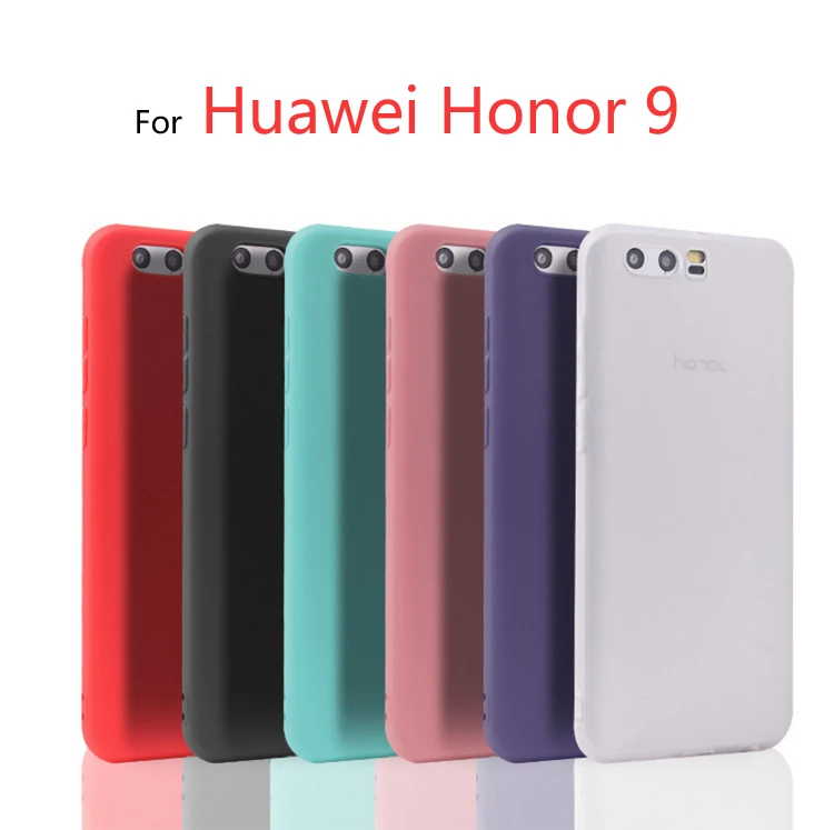 Чехол для Huawei Honor 9 ультратонкий прозрачный ТПУ и матовый однотонный чехол задняя