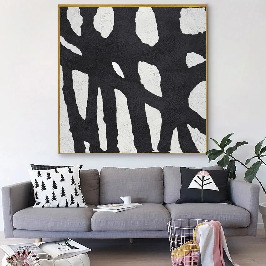 

Black and White Poster Hanging Wall Art Abstract Canvas Painting Decoration for Home Room Hotel Office Print Painting Picture