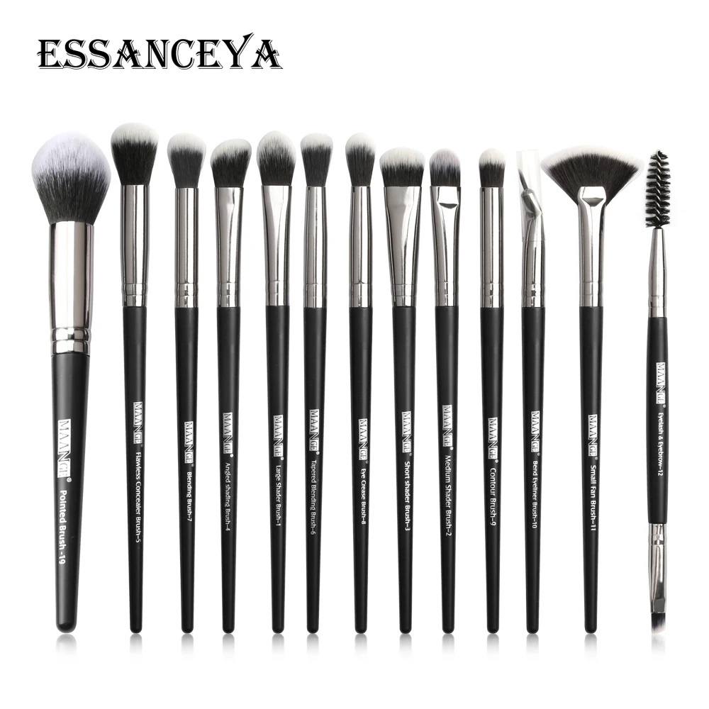 ESSANCEYA 13 шт. Профессиональные кисти для макияжа Набор ресниц бровей тени Пудра основа Кисти косметические кисти для макияжа инструменты - Handle Color: 13pcs-HY