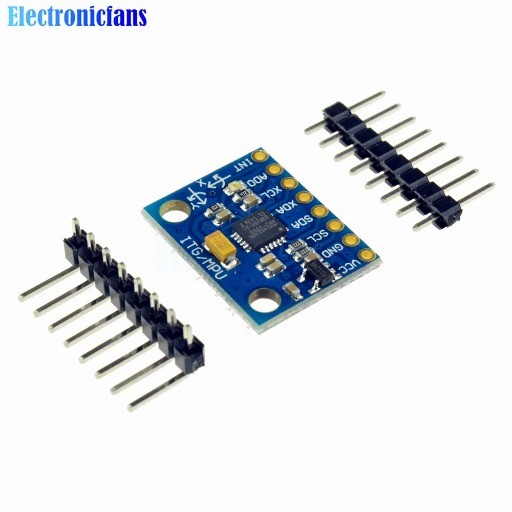 1Set IIC I2C GY-521 MPU-6050 MPU6050 3 Axis Analog Gyroscope Sensors + 3 Axis Accelerometer Module For Arduino With Pins 3-5V DC