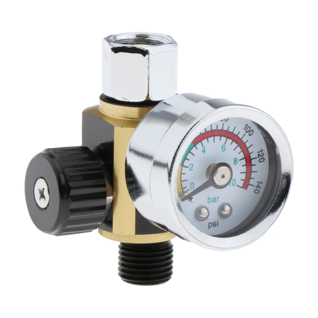 Adjustable Spray Paint Gun Air Pressure Valve Regulator 0-140PSI/10Bar Adjustable Spray Paint Gun Air Pressure Valve Regulator 0-140PSI/10Bar