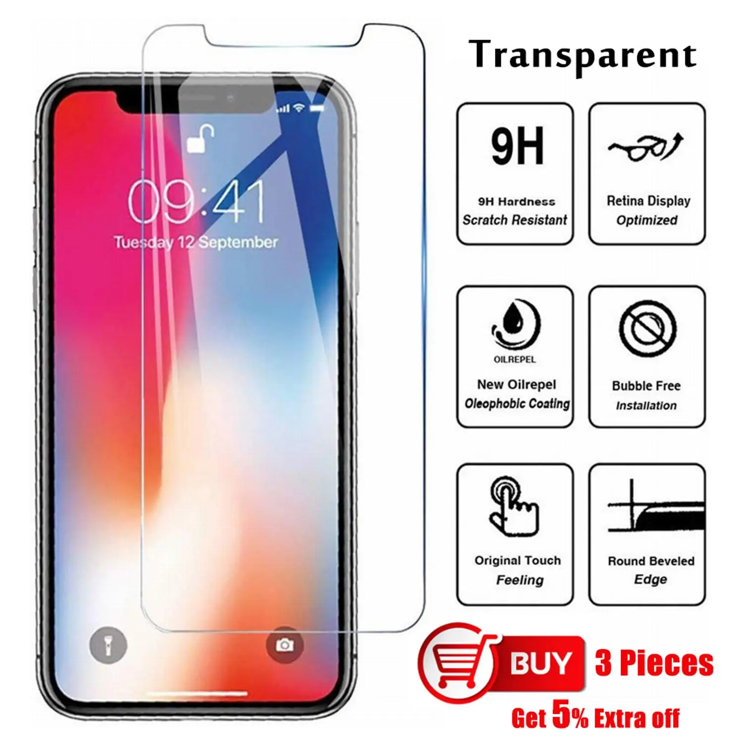 

Crystal 0.26mm Tempered Glass for iPhone 11 XS XR X Glass Anti-Explosion Screen Protector for iPhone 11 Pro Max Protective Glass