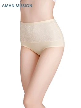 

Lady's Cotton Hi-Rise Panties Tighten Abdomen Hips Seamless Briefs Sculpt Body Shape High-Waisted Underwear Female Underpants
