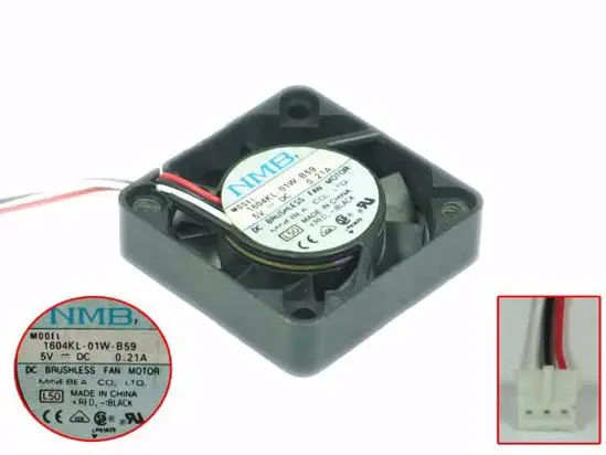 

NMB-MAT 1604KL-01W-B59 L50 DC 5V 0.21A 40x40x10 мм 3-проводной Вентилятор охлаждения сервера